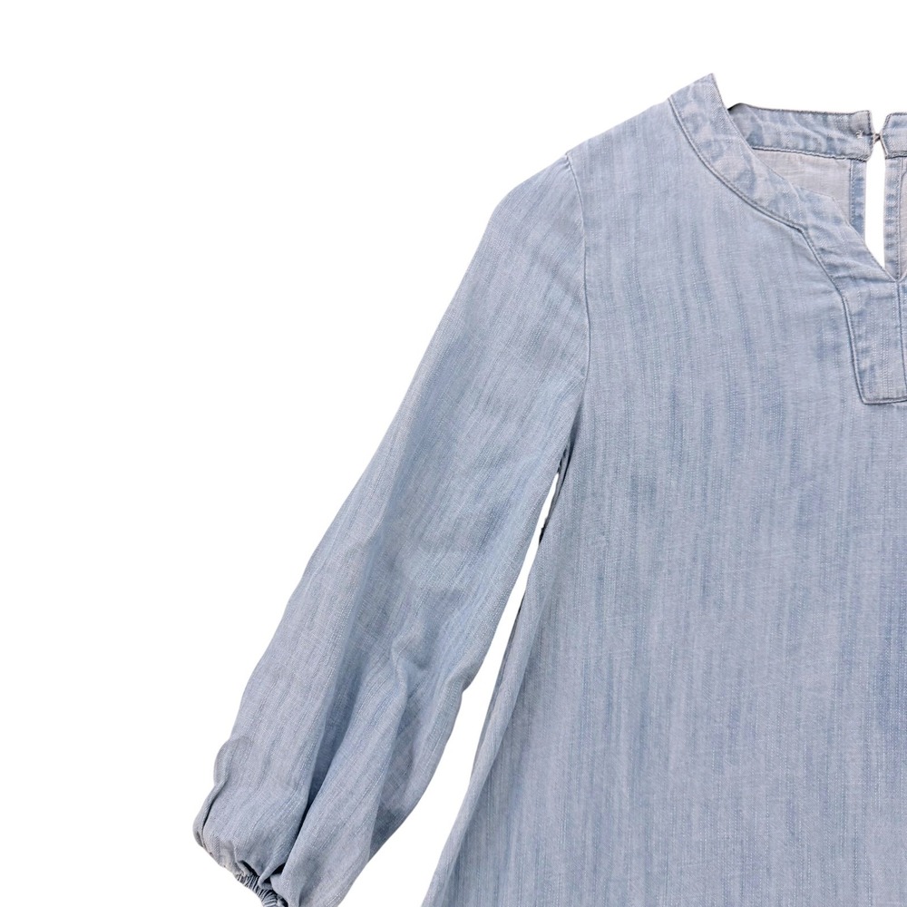 Vineyard Vines Girls Light Blue Chambray Ruffle Drop Waist Dress Size M 10-12 - Picture 6 of 10